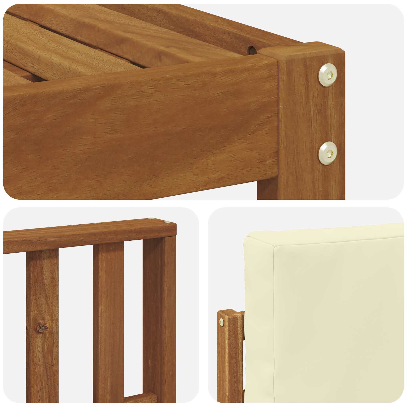 Set di divani da esterno con cuscino 5 pcs Naturale e Crema | homemem39