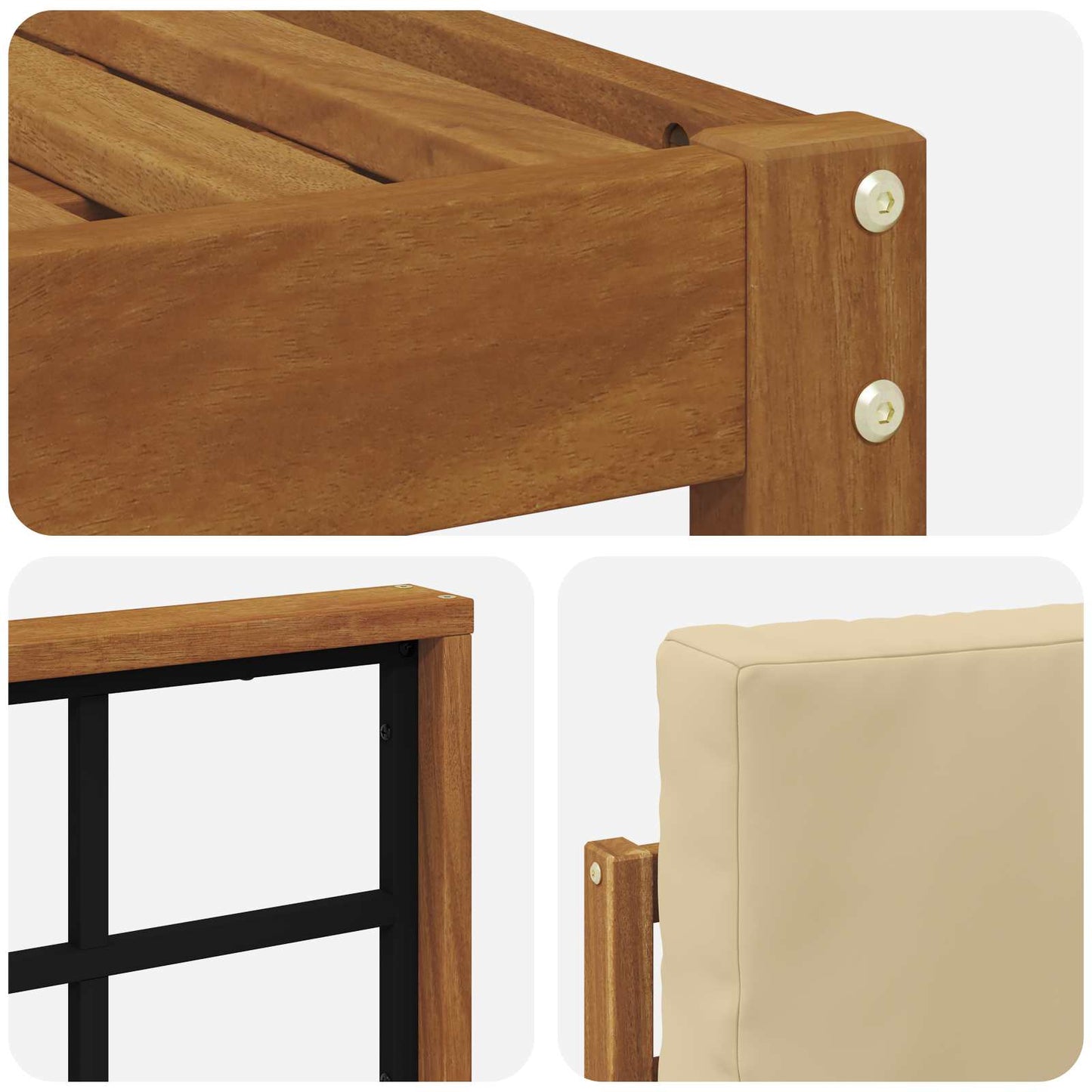 Set di divani da esterno con cuscino 5 pcs Naturale e Beige | homemem39