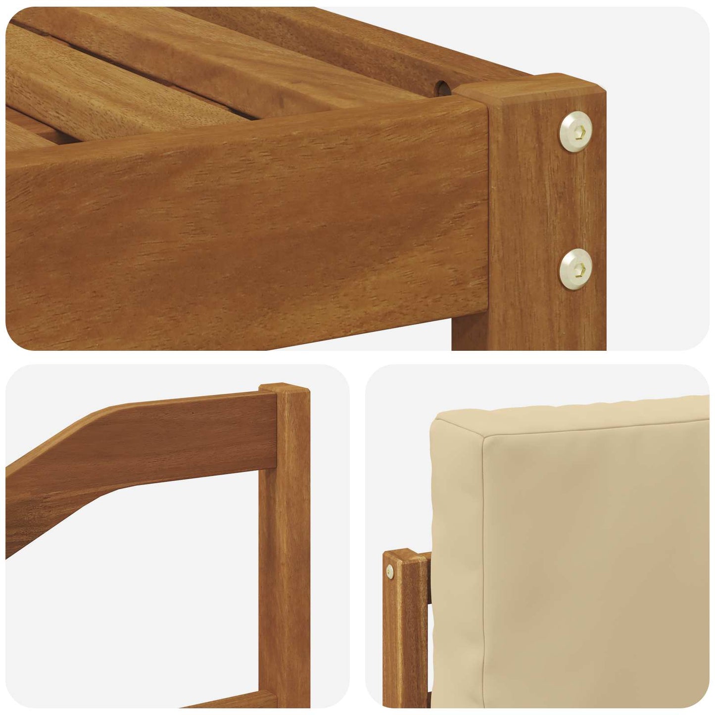 Set di divani da esterno con cuscino 5 pcs Naturale e Beige | homemem39