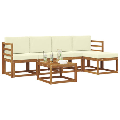 Set di divani da esterno con cuscino 6 pcs Naturale e Crema | homemem39