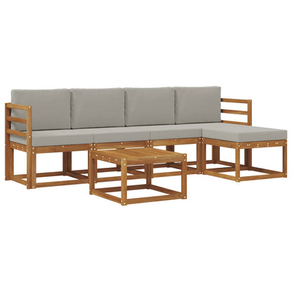 Set di divani da esterno 6 pcs Grigio Naturale e Chiaro | homemem39