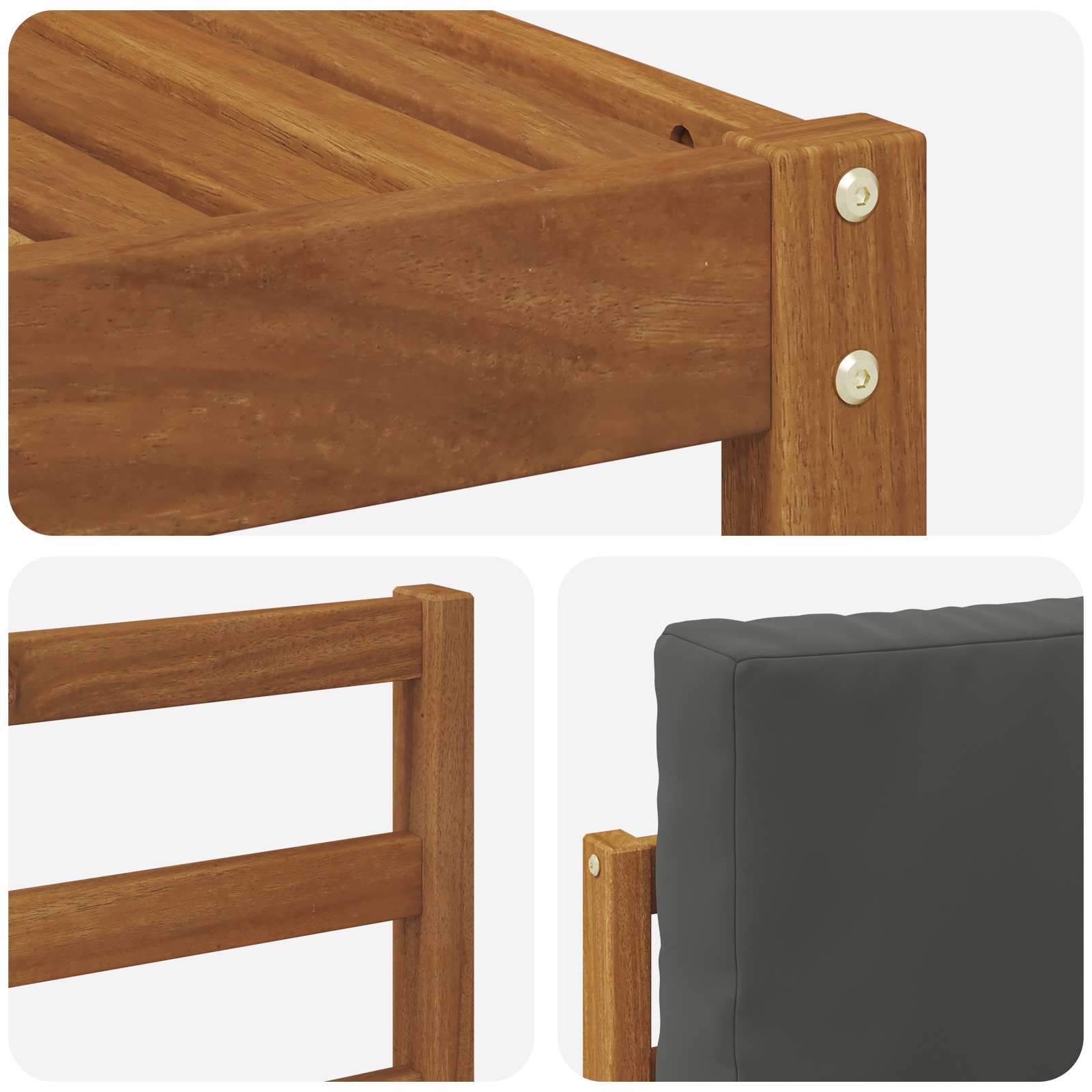 Set di divani da esterno con cuscino 6 pcs Naturale e Antracite | homemem39