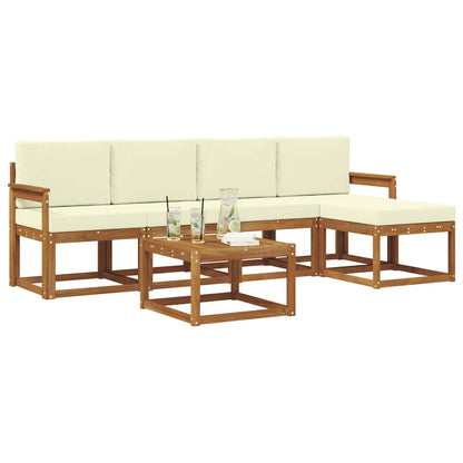 Set di divani da esterno con cuscino 6 pcs Naturale e Crema | homemem39