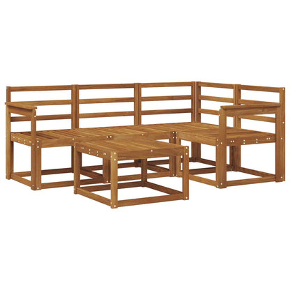 Set di divani da esterno 5 pz Naturale Legno di Acacia Massello