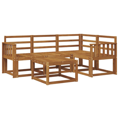 Set di divani da esterno 5 pz Naturale Legno di Acacia Massello