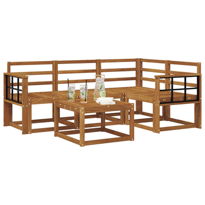 Set di divani da esterno 5 pz Naturale Legno di Acacia Massello