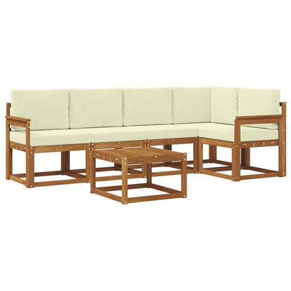 Set di divani da esterno con cuscino 6 pcs Naturale e Crema | homemem39