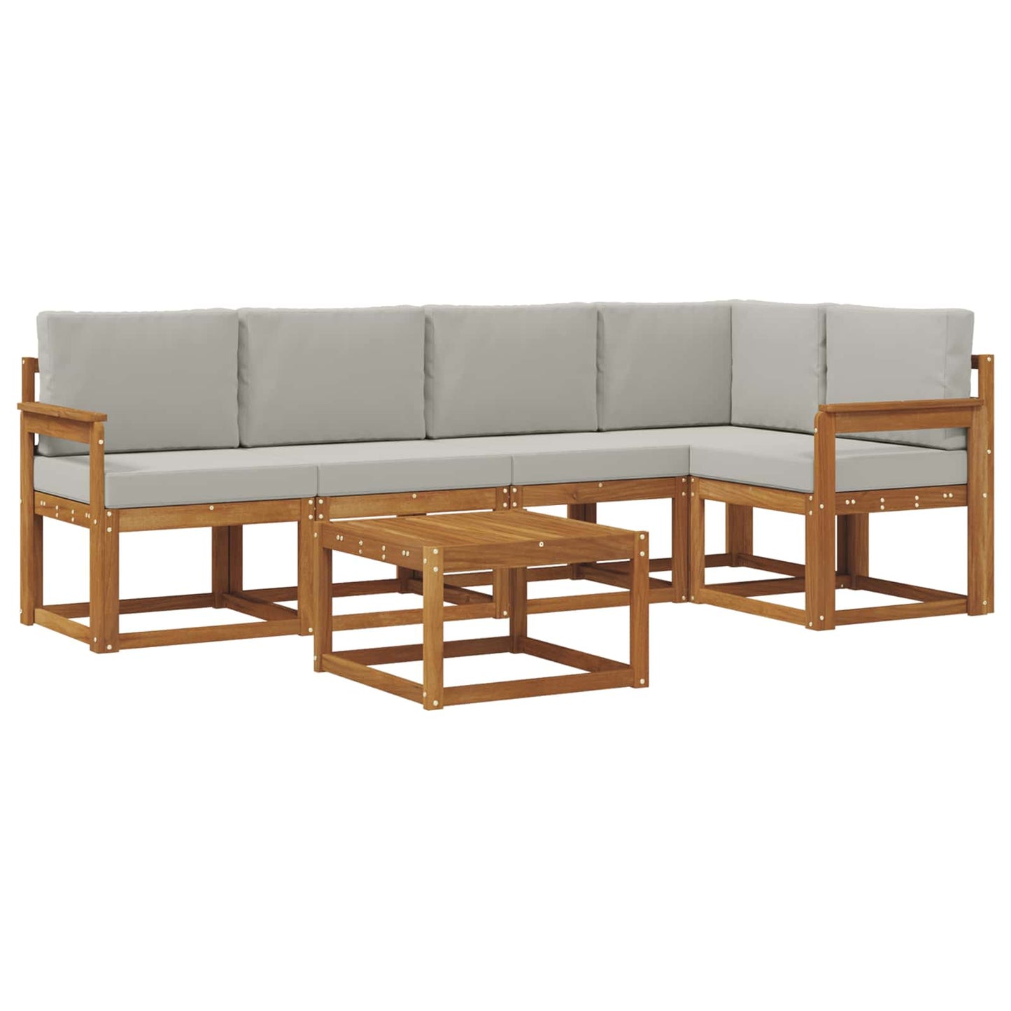 Set di divani da esterno 6 pcs Grigio Naturale e Chiaro | homemem39