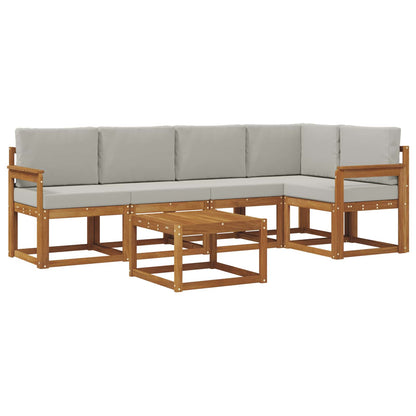 Set di divani da esterno 6 pcs Grigio Naturale e Chiaro | homemem39