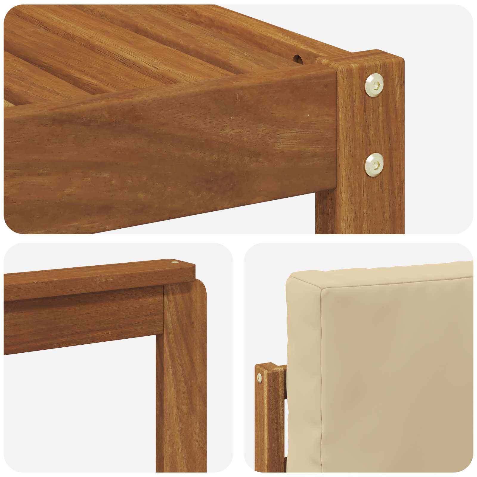 Set di divani da esterno con cuscino 6 pcs Naturale e Beige | homemem39