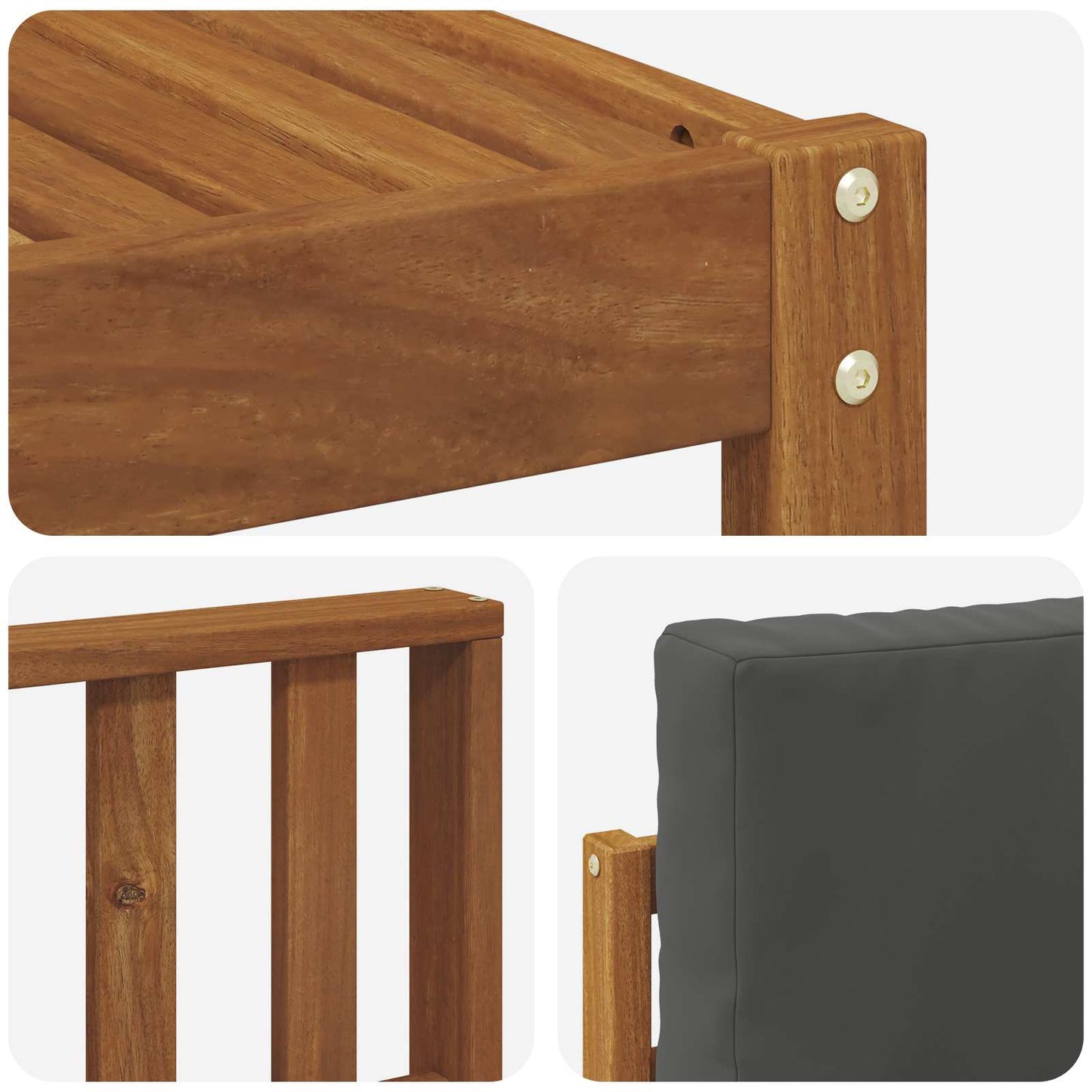 Set di divani da esterno con cuscino 6 pcs Naturale e Antracite | homemem39