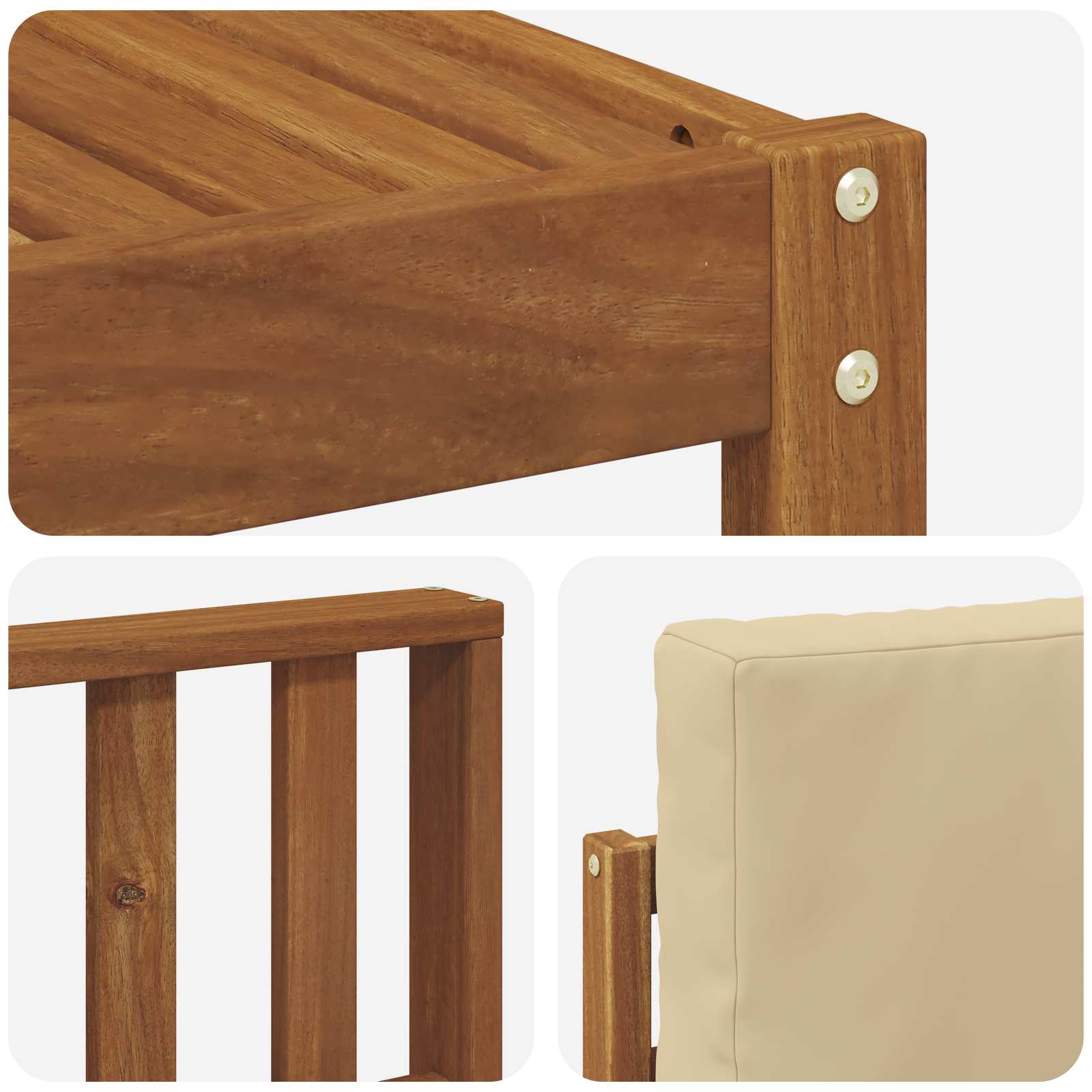 Set di divani da esterno con cuscino 6 pcs Naturale e Beige | homemem39