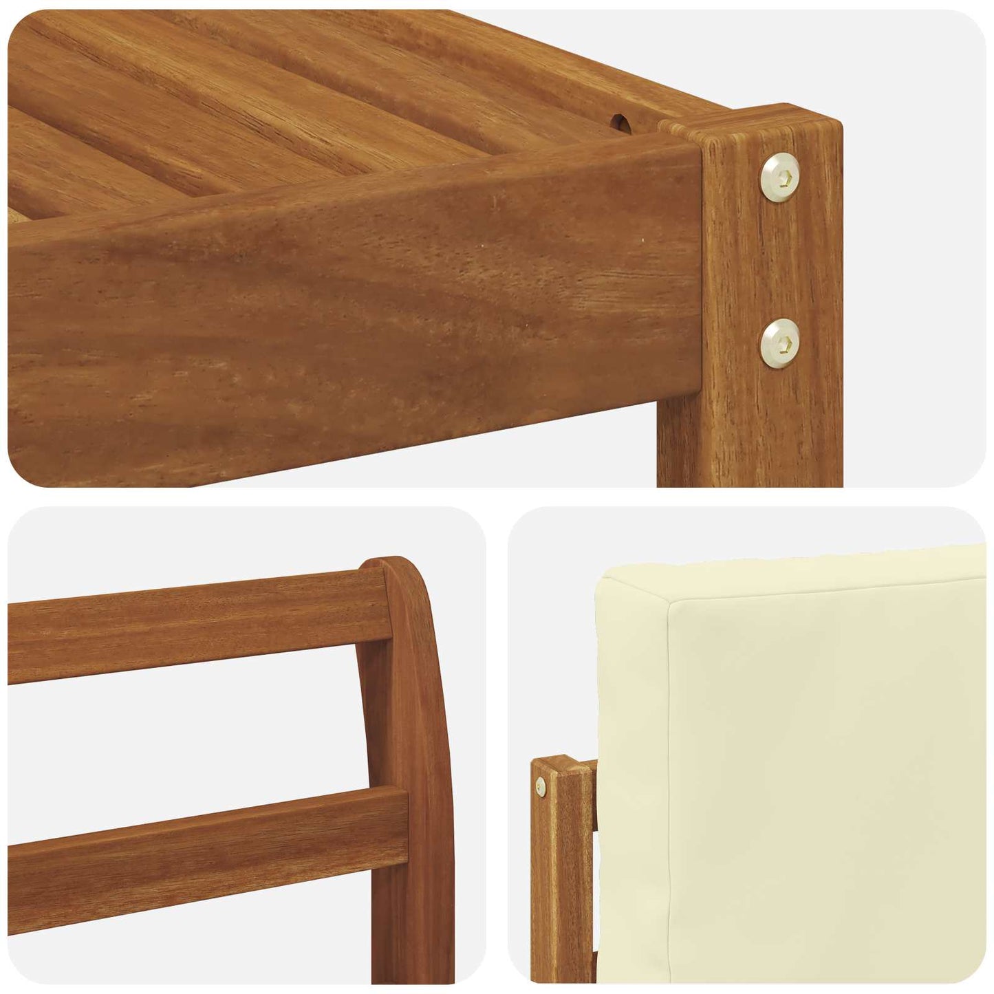 Set di divani da esterno con cuscino 6 pcs Naturale e Crema | homemem39