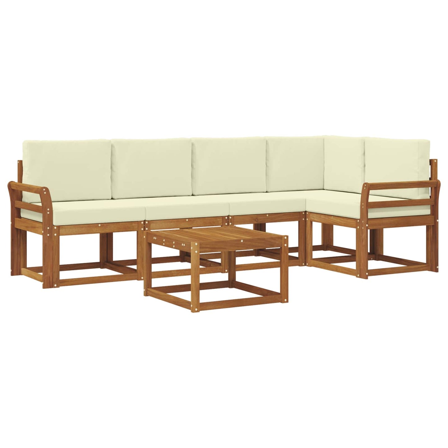 Set di divani da esterno con cuscino 6 pcs Naturale e Crema | homemem39
