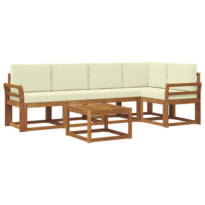 Set di divani da esterno con cuscino 6 pcs Naturale e Crema | homemem39