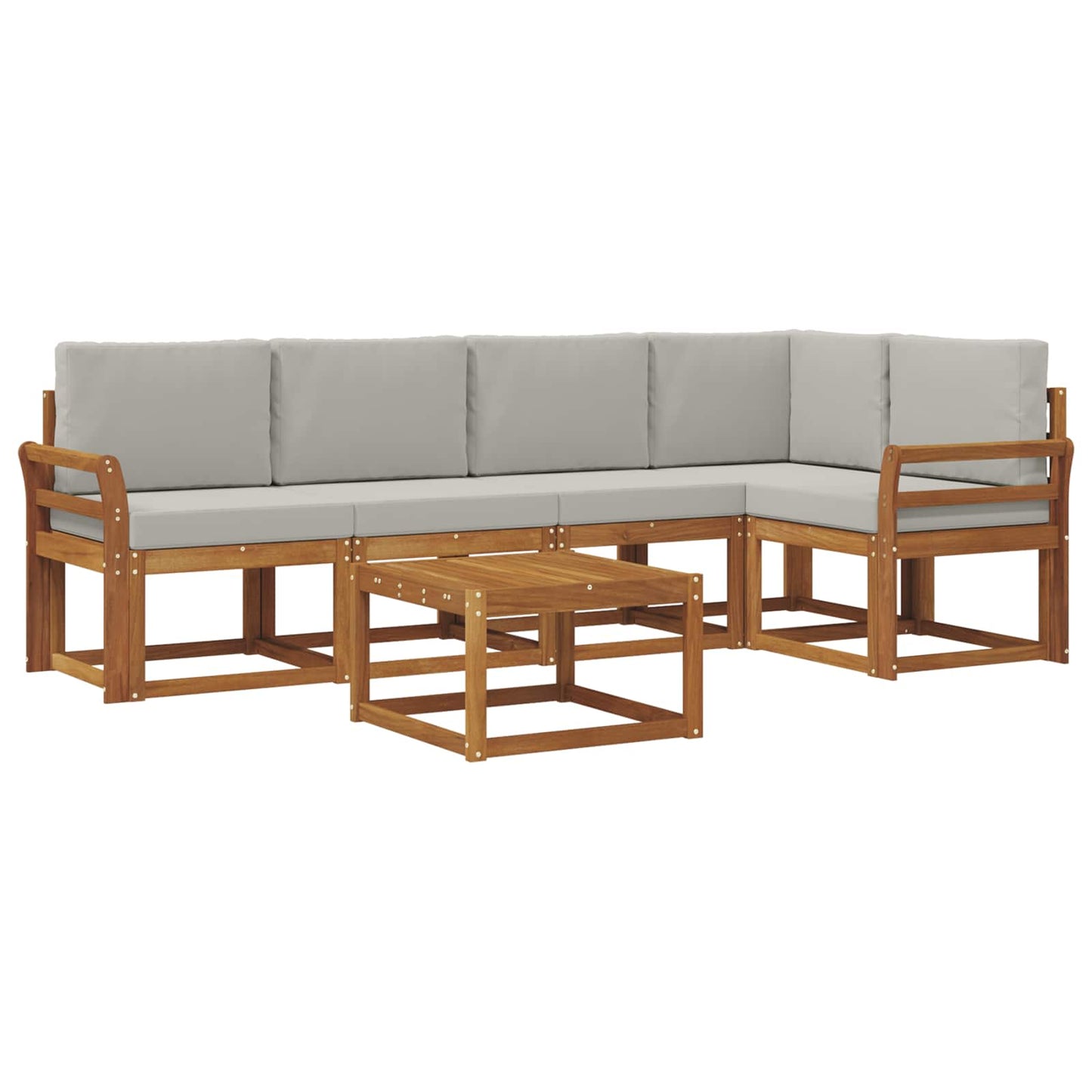 Set di divani da esterno 6 pcs Grigio Naturale e Chiaro | homemem39