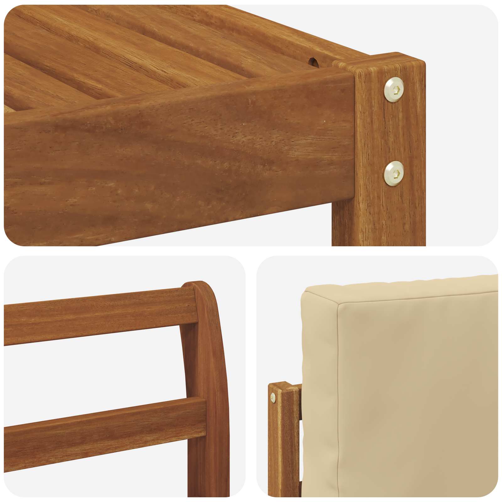 Set di divani da esterno con cuscino 6 pcs Naturale e Beige | homemem39