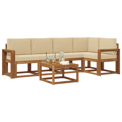 Set di divani da esterno con cuscino 6 pcs Naturale e Beige | homemem39