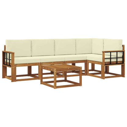 Set di divani da esterno con cuscino 6 pcs Naturale e Crema | homemem39
