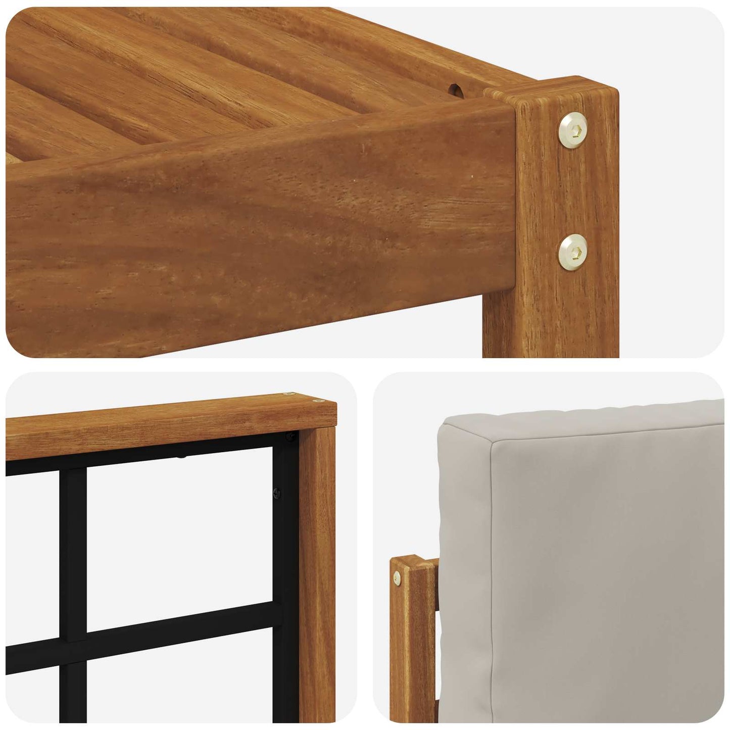 Set di divani da esterno 6 pcs Grigio Naturale e Chiaro | homemem39