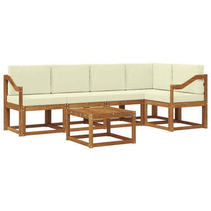 Set di divani da esterno con cuscino 6 pcs Naturale e Crema | homemem39