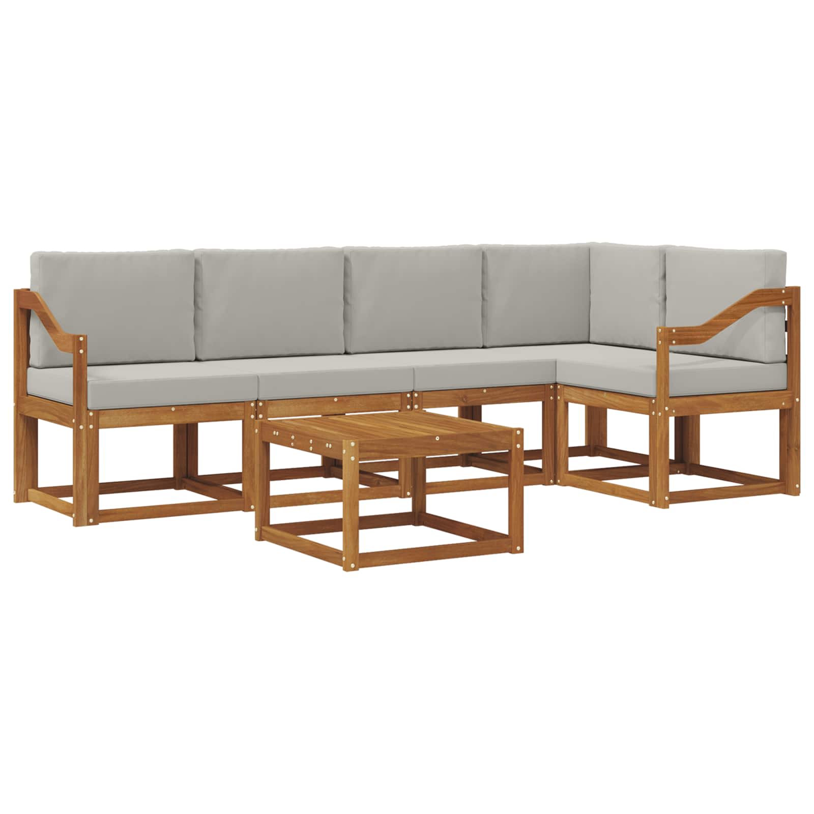 Set di divani da esterno 6 pcs Grigio Naturale e Chiaro | homemem39