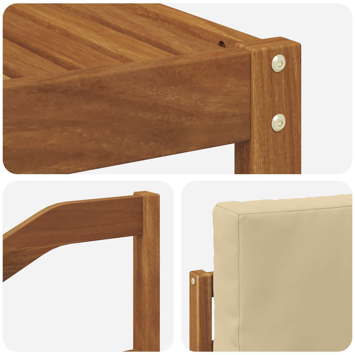 Set di divani da esterno con cuscino 6 pcs Naturale e Beige | homemem39