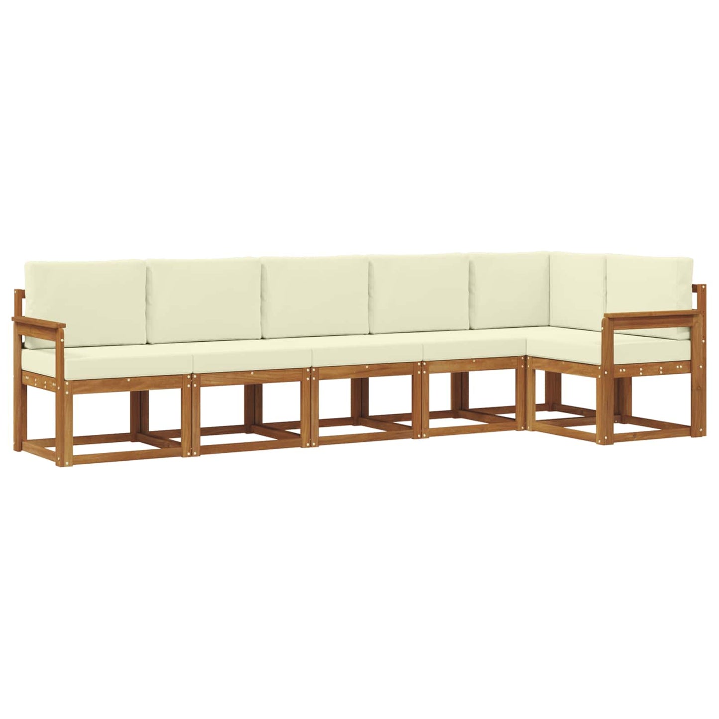 Set di divani da esterno con cuscino 6 pcs Naturale e Crema | homemem39