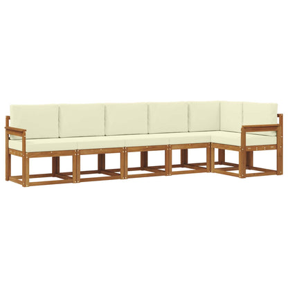 Set di divani da esterno con cuscino 6 pcs Naturale e Crema | homemem39