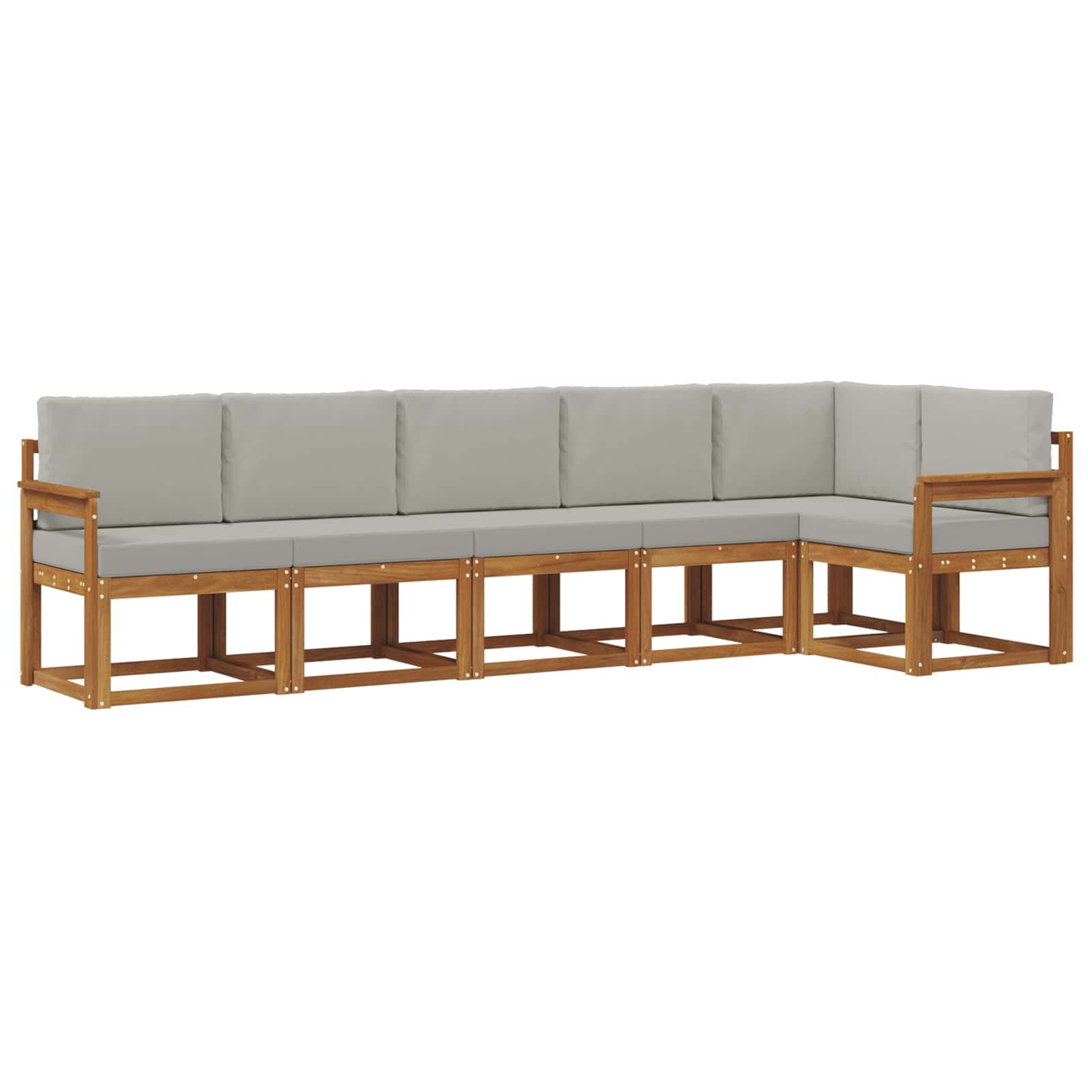 Set di divani da esterno 6 pcs Grigio Naturale e Chiaro | homemem39