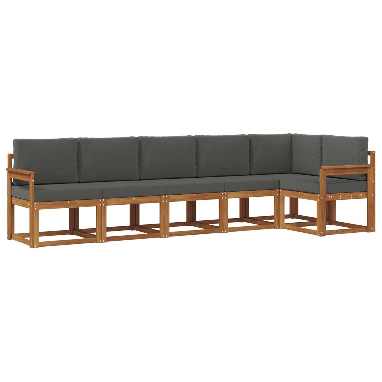 Set di divani da esterno con cuscino 6 pcs Naturale e Antracite | homemem39