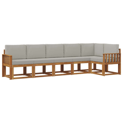 Set di divani da esterno 6 pcs Grigio Naturale e Chiaro | homemem39