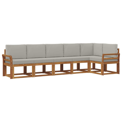 Set di divani da esterno 6 pcs Grigio Naturale e Chiaro | homemem39