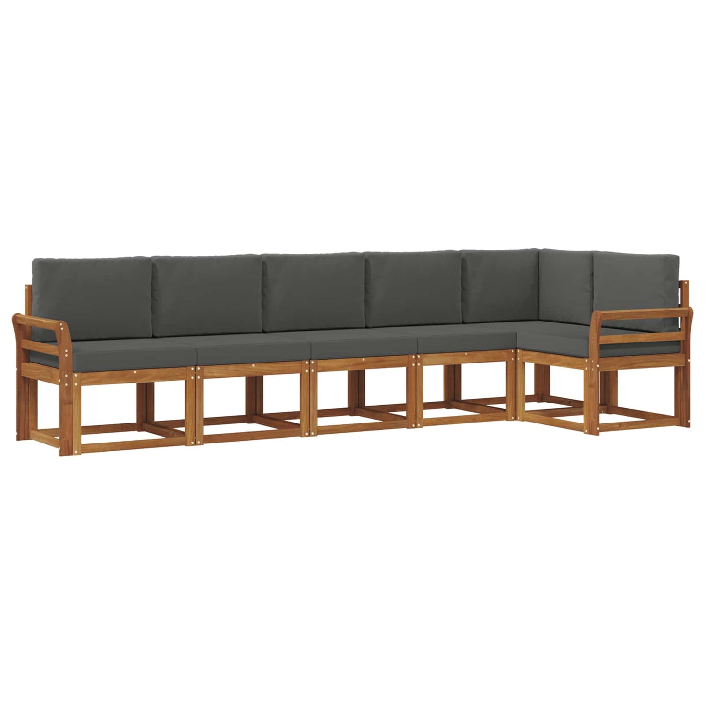 Set di divani da esterno con cuscino 6 pcs Naturale e Antracite | homemem39