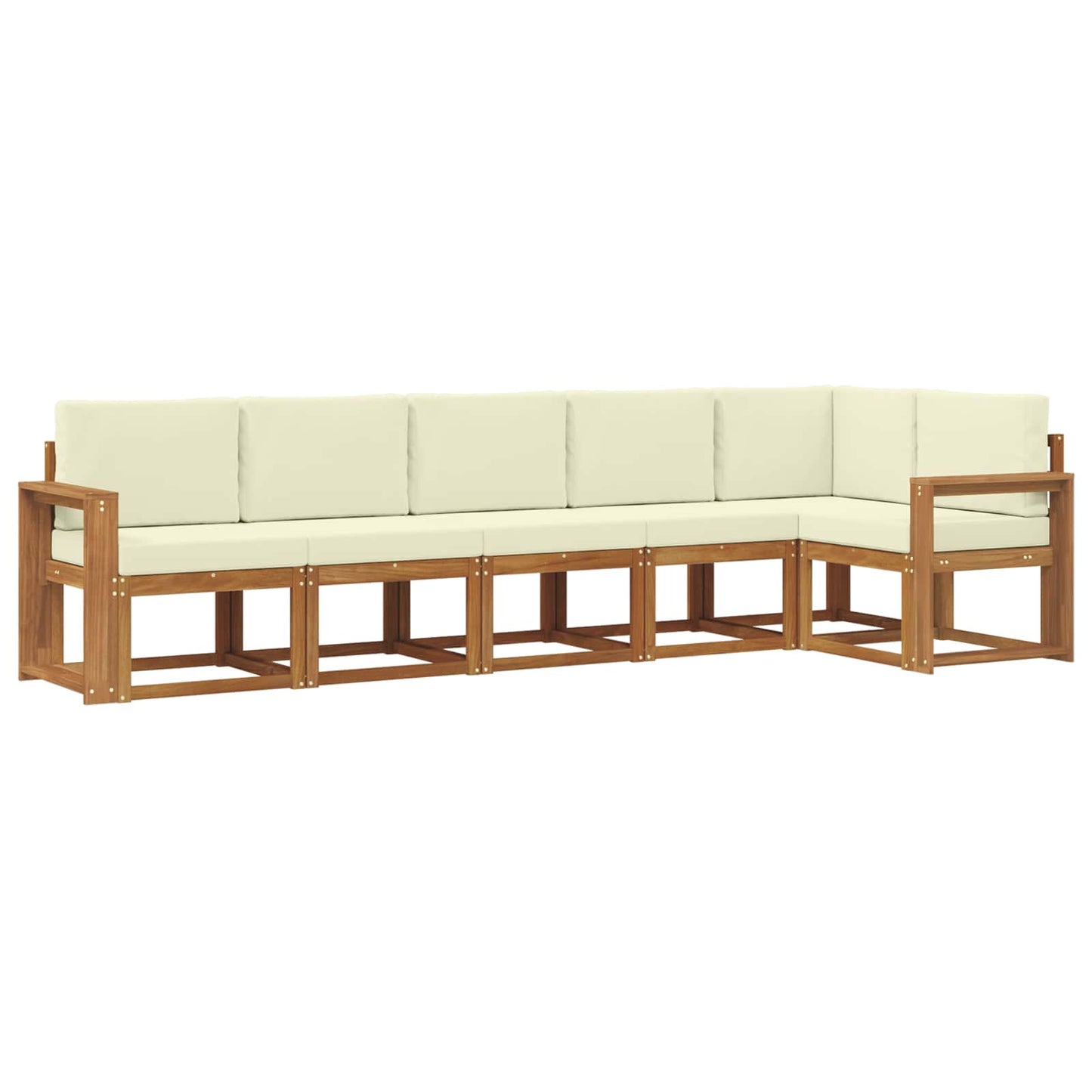 Set di divani da esterno con cuscino 6 pcs Naturale e Crema | homemem39