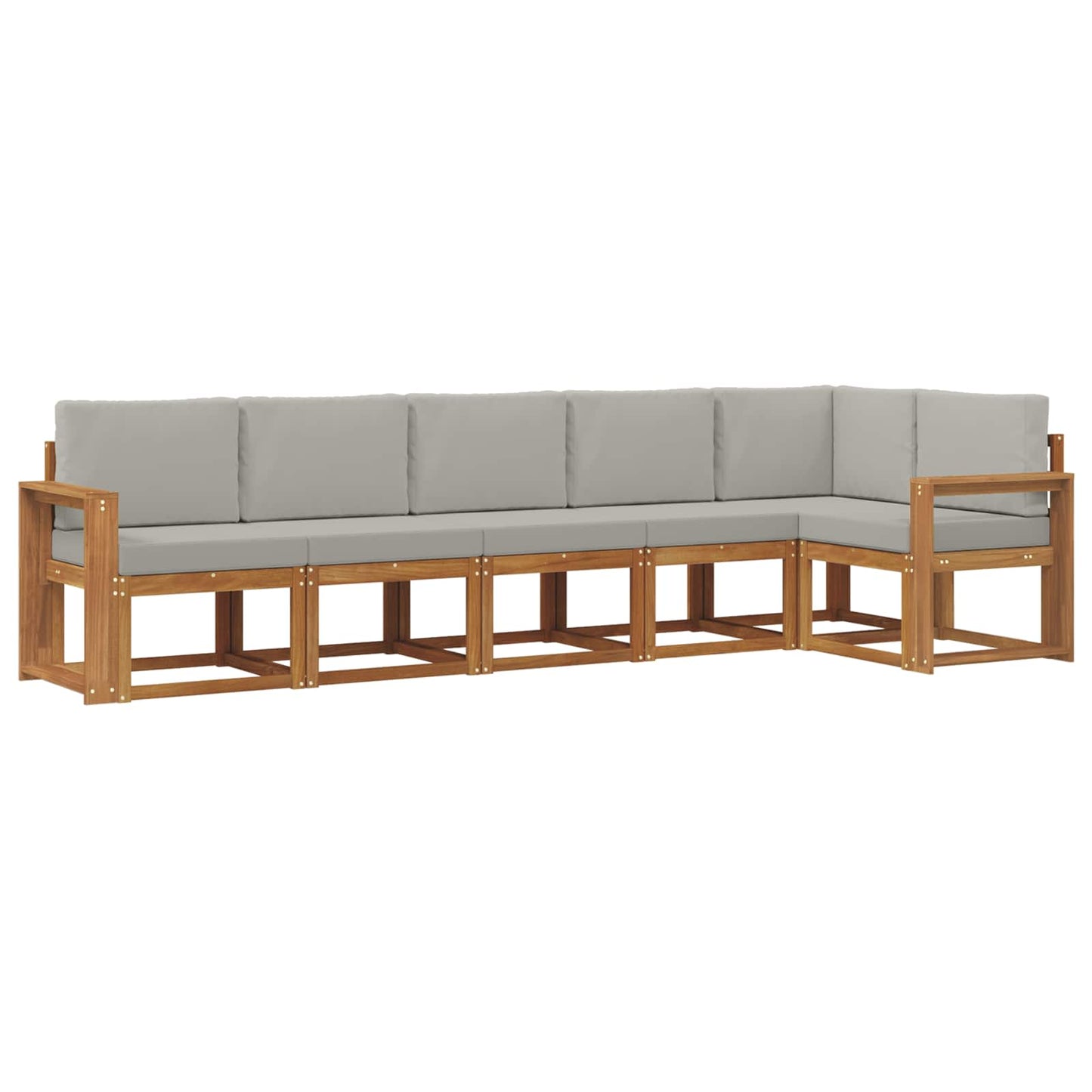 Set di divani da esterno 6 pcs Grigio Naturale e Chiaro | homemem39