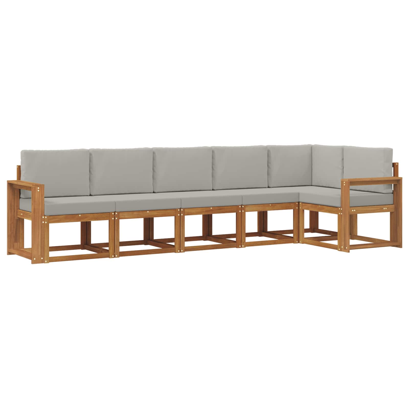 Set di divani da esterno 6 pcs Grigio Naturale e Chiaro | homemem39