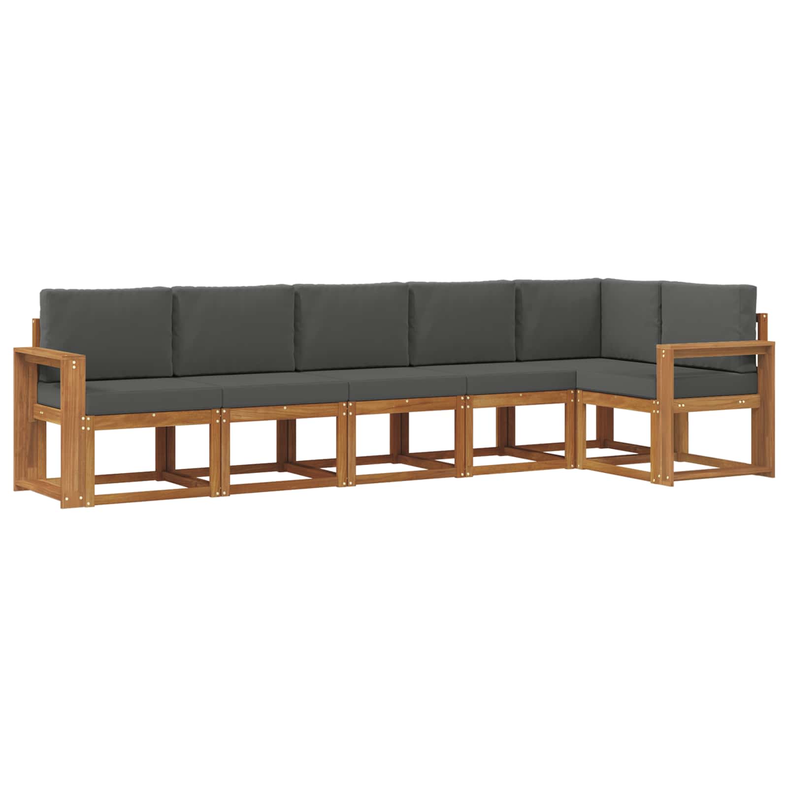 Set di divani da esterno con cuscino 6 pcs Naturale e Antracite | homemem39