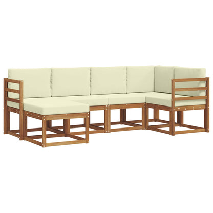Set di divani da esterno con cuscino 6 pcs Naturale e Crema | homemem39