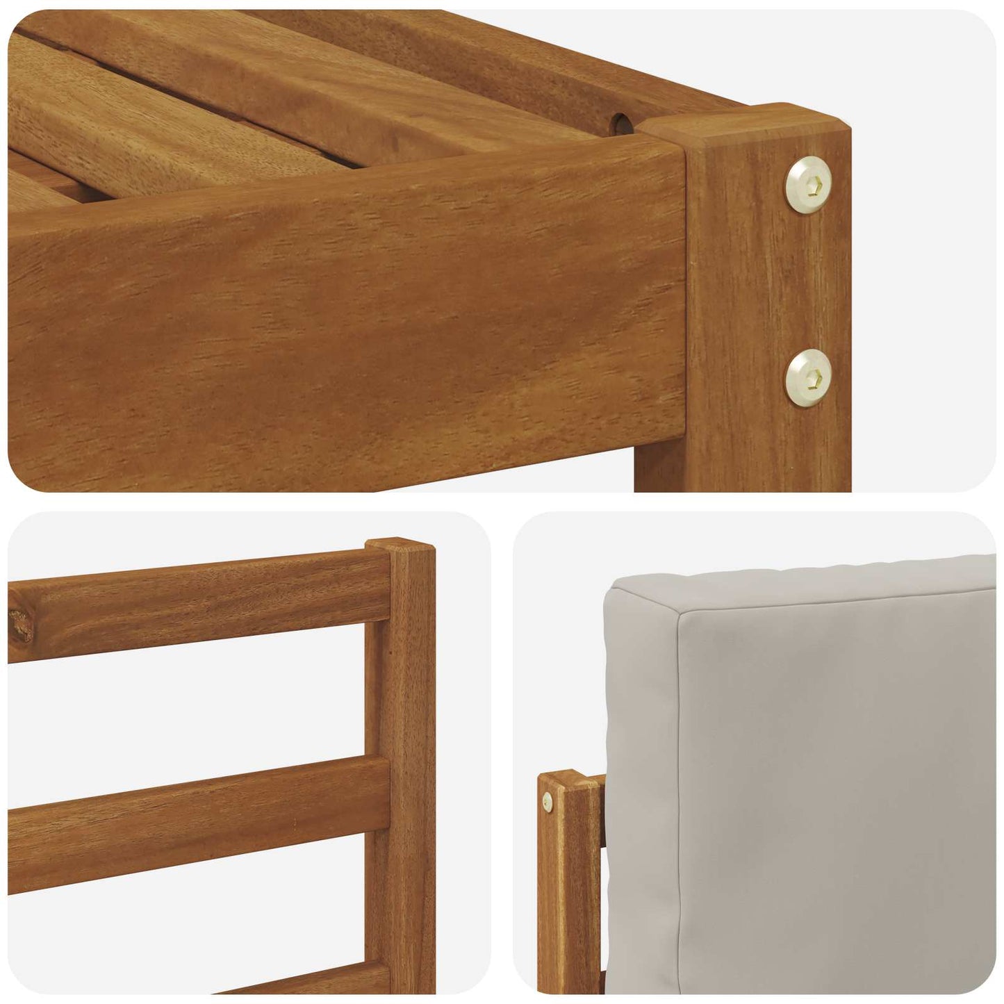 Set di divani da esterno 6 pcs Grigio Naturale e Chiaro | homemem39