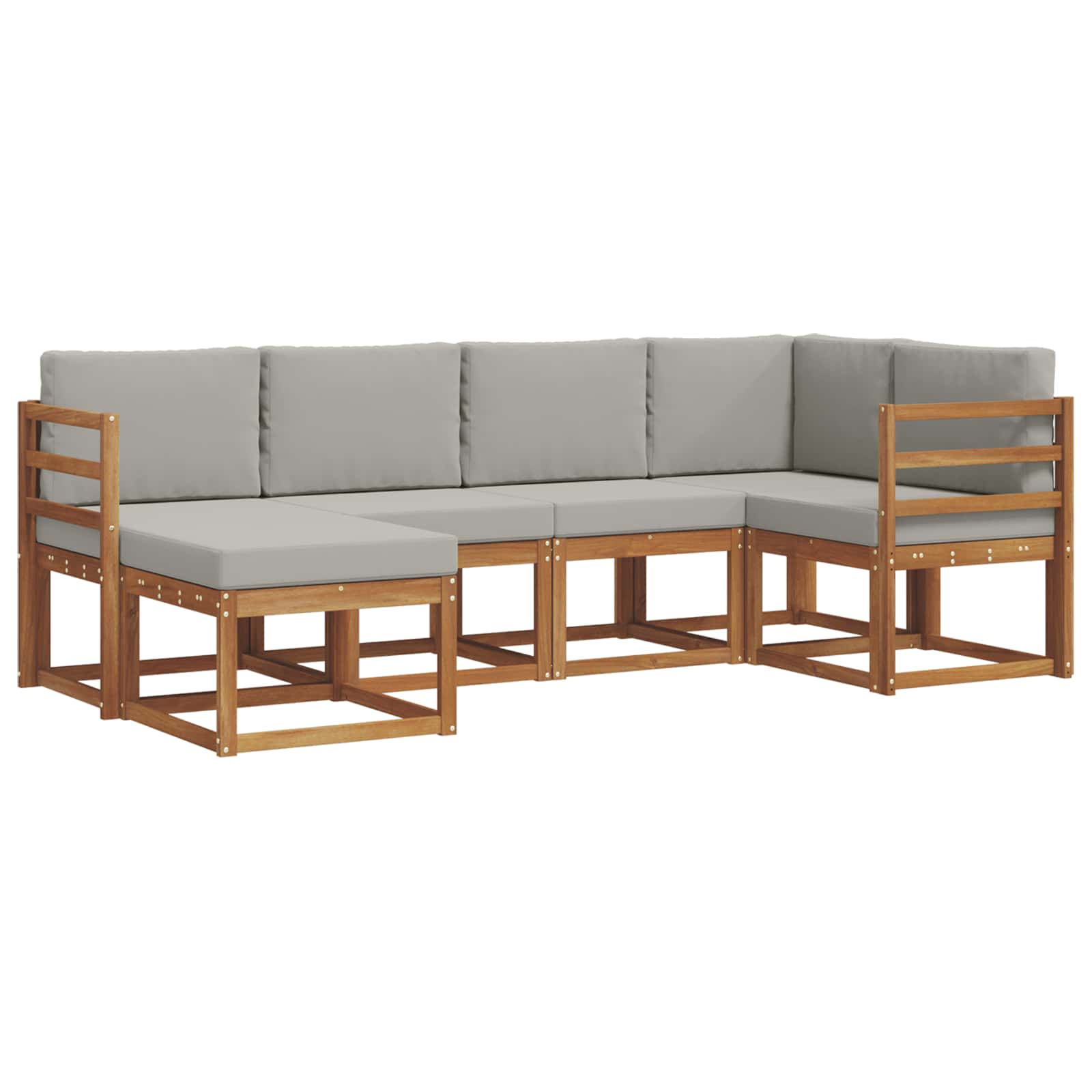Set di divani da esterno 6 pcs Grigio Naturale e Chiaro | homemem39