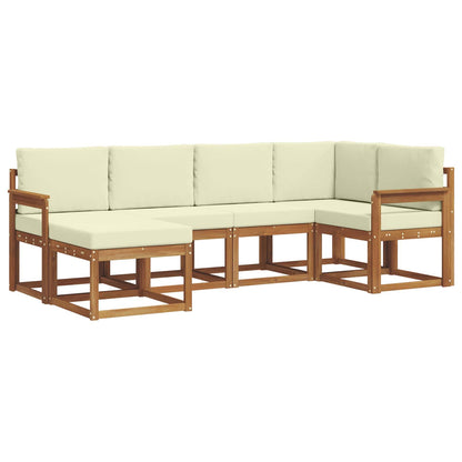 Set di divani da esterno con cuscino 6 pcs Naturale e Crema | homemem39