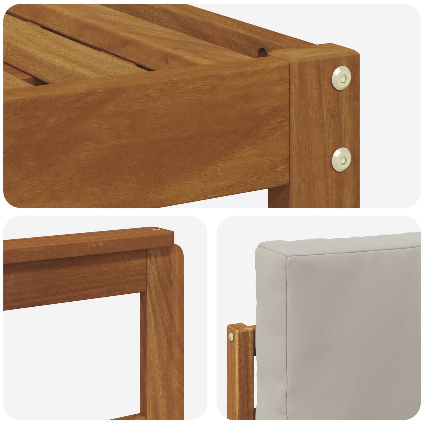Set di divani da esterno 6 pcs Grigio Naturale e Chiaro | homemem39
