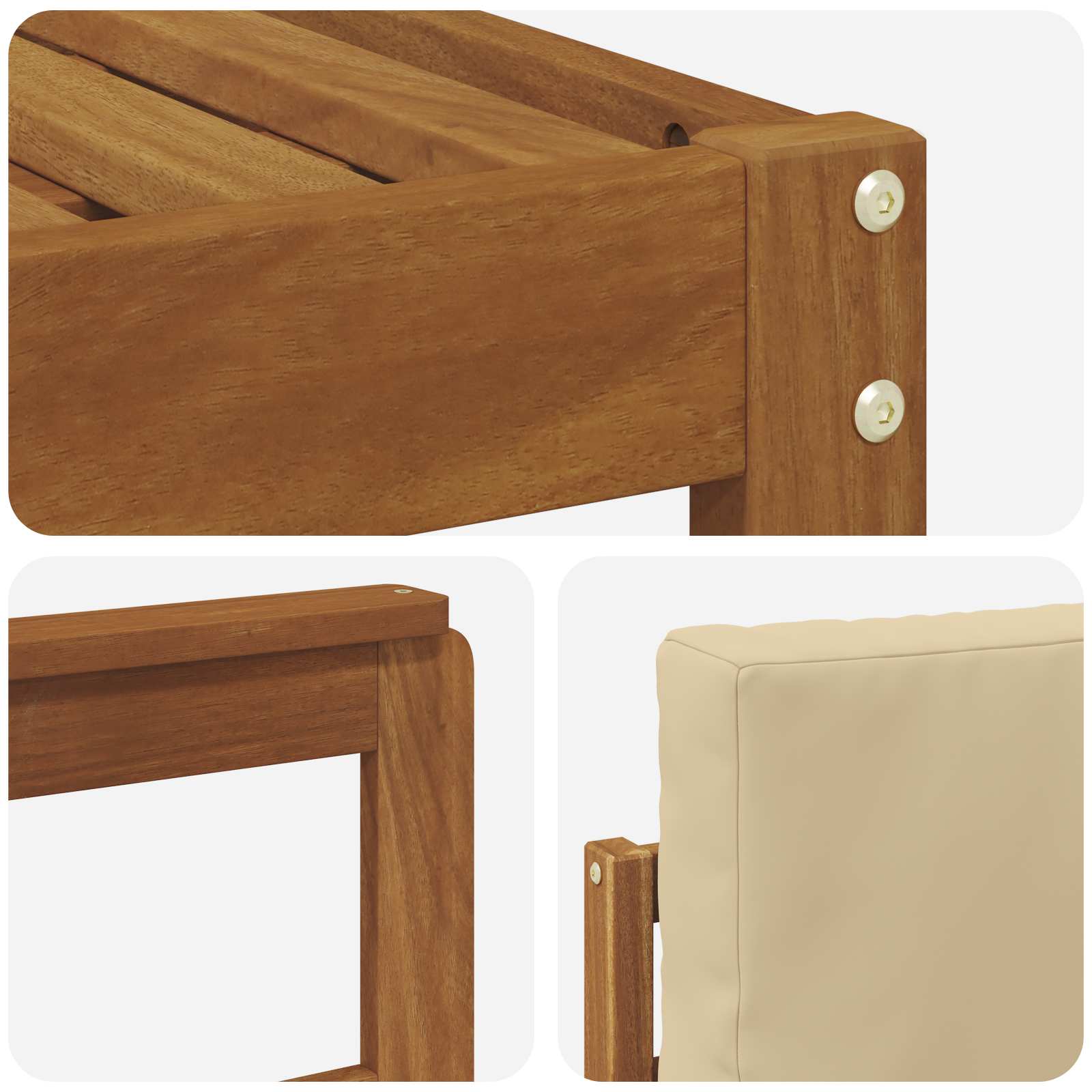 Set di divani da esterno con cuscino 6 pcs Naturale e Beige | homemem39