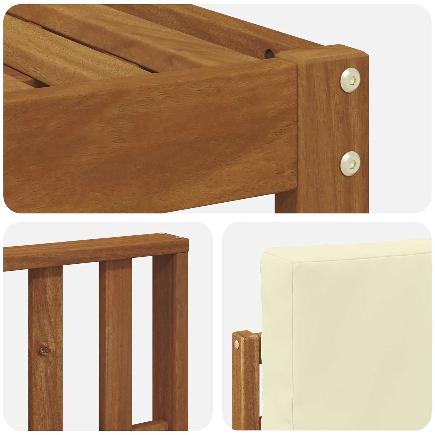 Set di divani da esterno con cuscino 6 pcs Naturale e Crema | homemem39