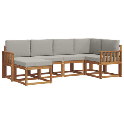 Set di divani da esterno 6 pcs Grigio Naturale e Chiaro | homemem39