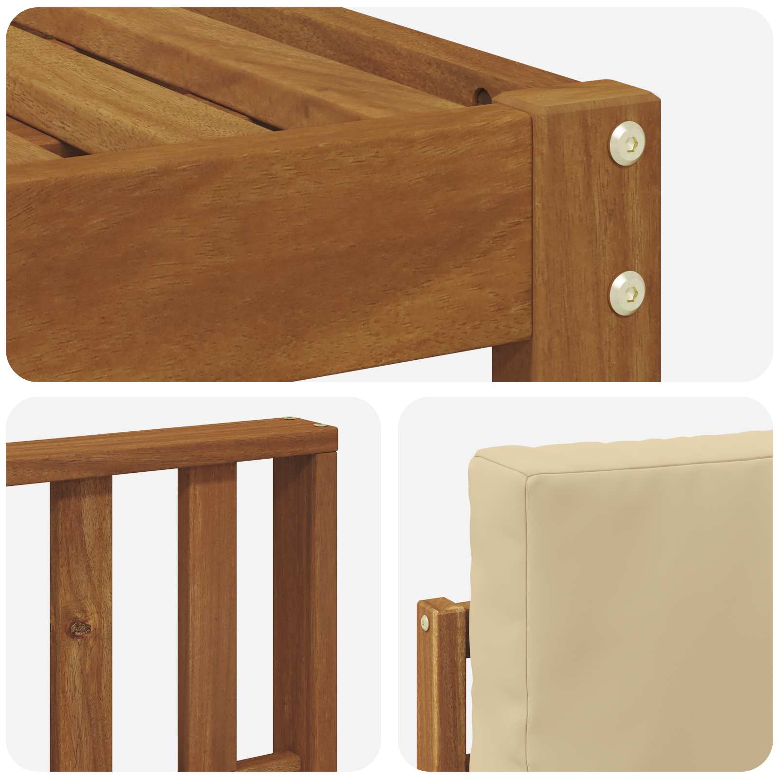 Set di divani da esterno con cuscino 6 pcs Naturale e Beige | homemem39