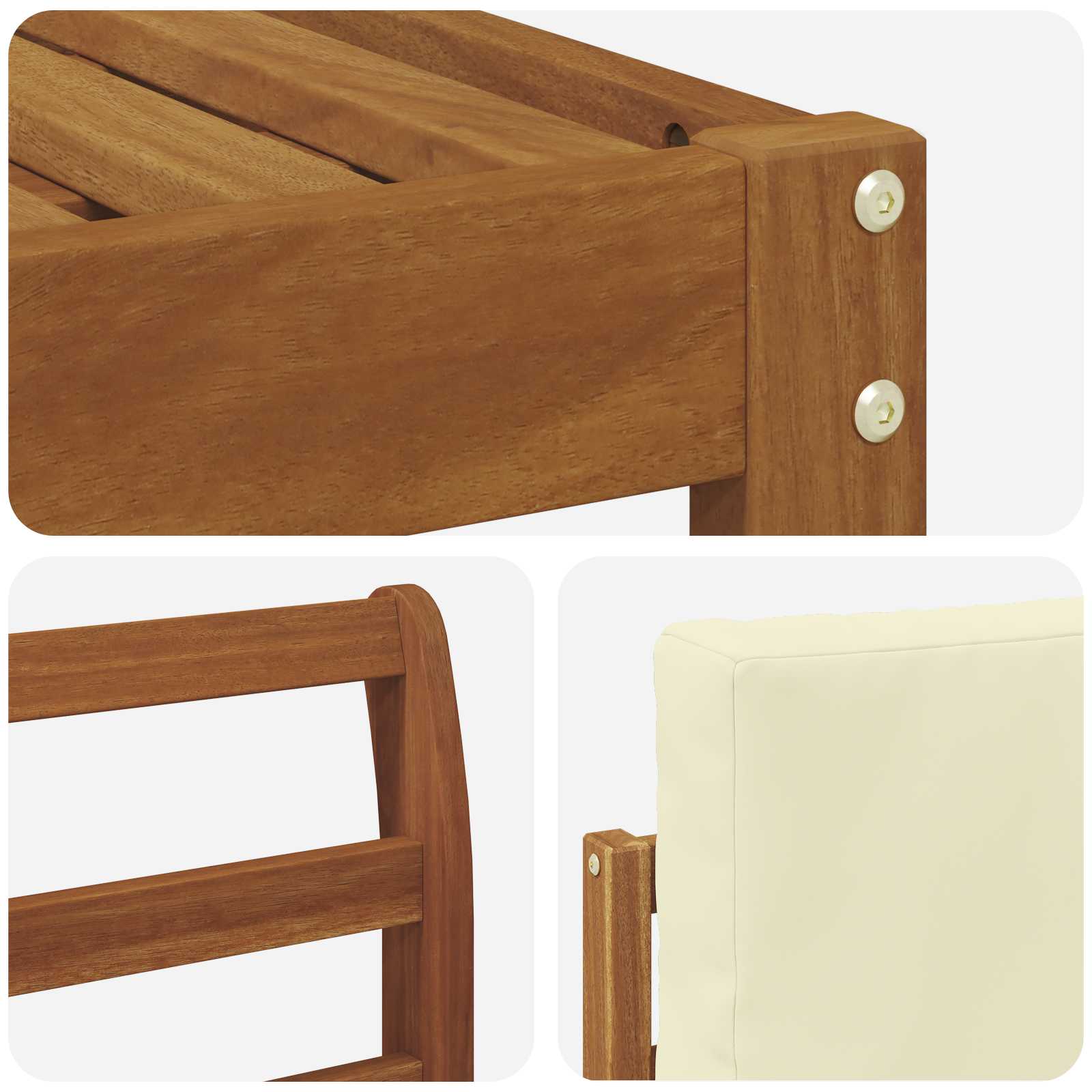 Set di divani da esterno con cuscino 6 pcs Naturale e Crema | homemem39