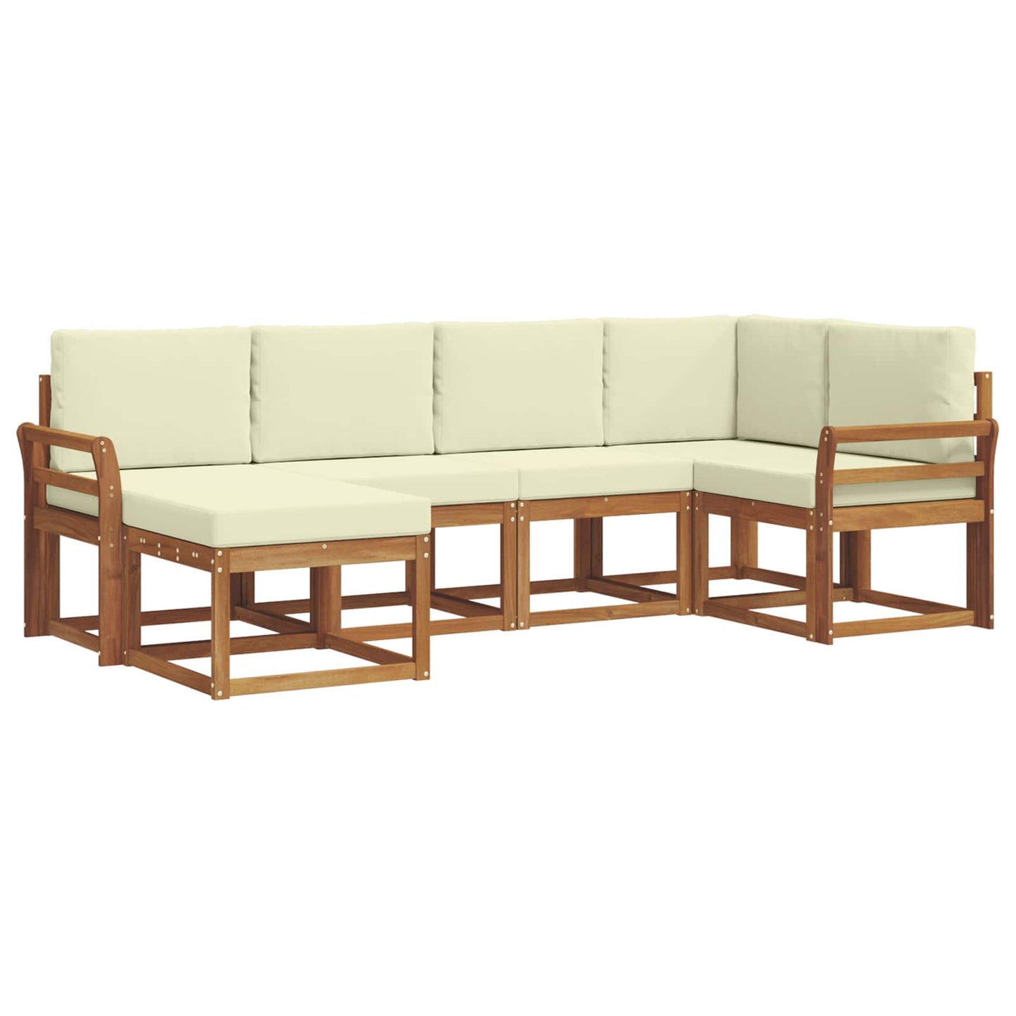 Set di divani da esterno con cuscino 6 pcs Naturale e Crema | homemem39