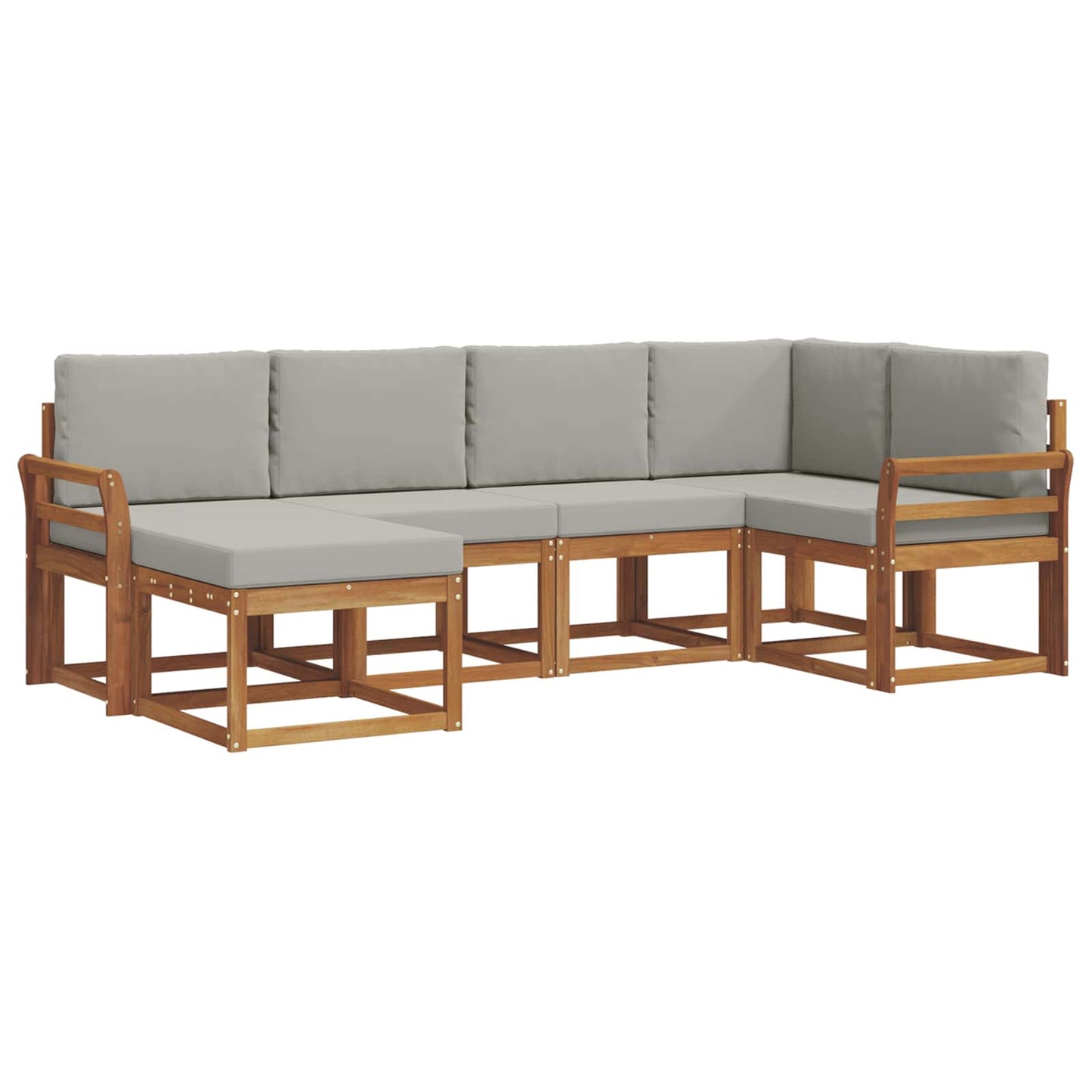 Set di divani da esterno 6 pcs Grigio Naturale e Chiaro | homemem39